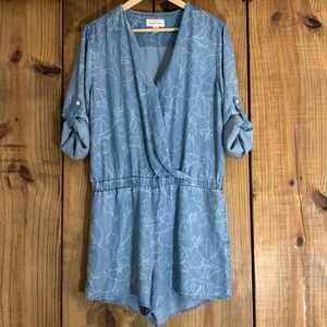 Anthropologie Cloth & Stone Chambray Romper